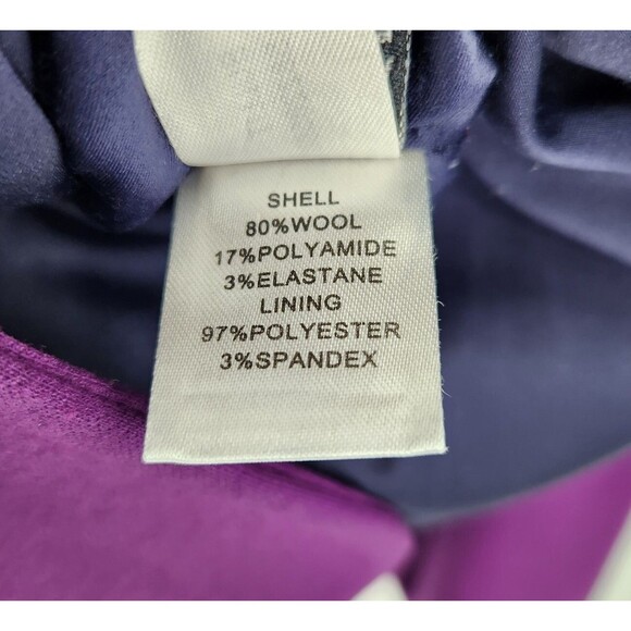 Diane von Furstenberg Womens Bullit Blazer Jacket Wool Stretch Purple Size 6 - Picture 4 of 5